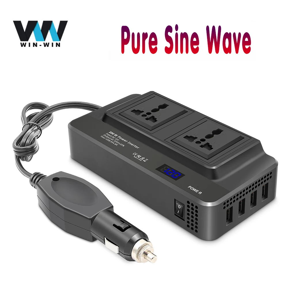 400W 12V to 220V 50HZ LED Pure Sine Wave Car Power Bank Current Inverter DC to - £33.07 GBP+