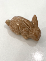 Wade Whimsies Vintage Red Rose Miniature Figurine Brown Rabbit - $24.30