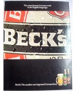 1983 Beck&#39;s German Beer Color Ad Beck&#39;s. The Number One Imported German ... - $169.10 MXN