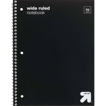 up&amp;up Spiral Notebook 1 Subject Wide Ruled Flexible Plastic Cover 70 Pages - $9.13