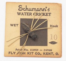 Vintage Schumann&#39;s Acqua Cricket Asciutto Gancio Fly da Pesca Su Bigliet... - £31.30 GBP