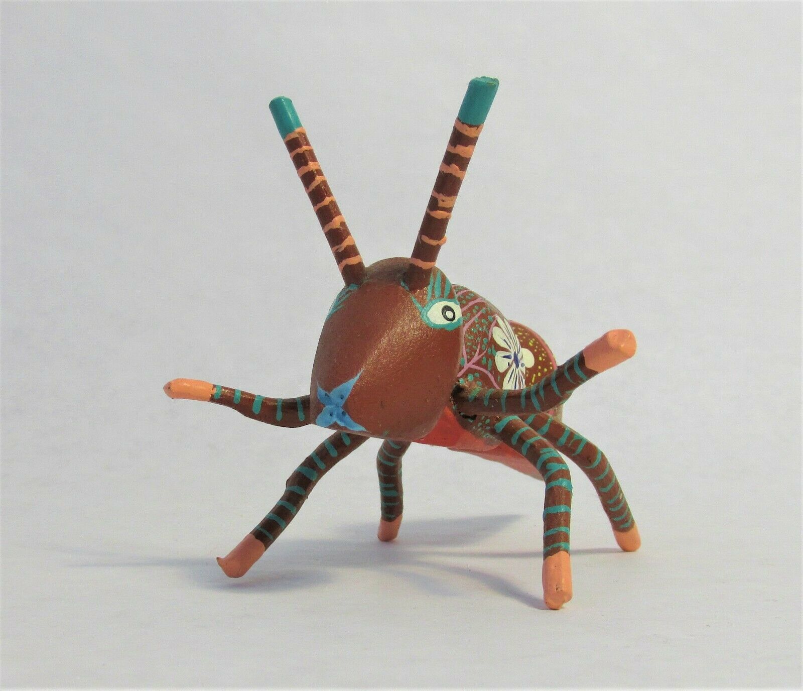 Vintage Handmade Alebrije Style Ant Wood Carving With Painted Design - $50.00