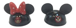 Disney Parks Mickey Minnie Mouse Ears Hat Figurine Salt and Pepper Shaker Set NE - $48.37
