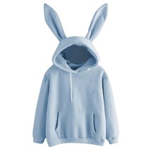 Ter women hoodies cute rabbit ears hoody casual solid color warm sweatshirt hoodies for thumb200