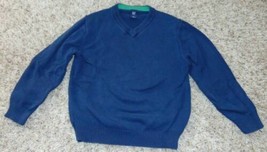 Boys Sweater The Gap Blue V-Neck Heavy Knit Long Sleeve-size 10 - $12.87