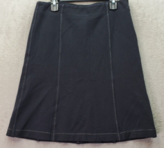 Theory A Line Skirt Womens Size 0 Black Stretch Contrast Stitch Comfirt Side Zip - $24.92