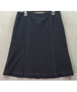 Theory A Line Skirt Womens Size 0 Black Stretch Contrast Stitch Comfirt ... - £19.46 GBP