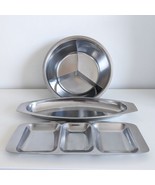 Nord-Steel Serving Tray and Bowl Set, Vintage Danish MCM, Stainless Steel - £26.01 GBP