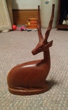 Hand Carved Wood Ibex? Made in Kenya Africa Vintage - $19.99