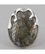 Jay King Sterling Silver Unknown Stone Ring Unique Drippy Bezel Setting ... - £32.04 GBP