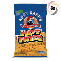 3x Bags Andy Capp&#39;s Hot Cheddar Flavored Oven Baked Crunchy Fries Chips 3oz - $14.33
