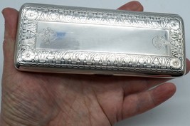 Engraved Sterling Silver Cigarette Case. Egyptian Revival Design R. BLACKINTON - £299.06 GBP