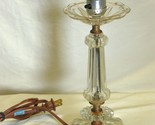 Ornate Table Lamp Light Clear Glass Base Vintage - £23.34 GBP
