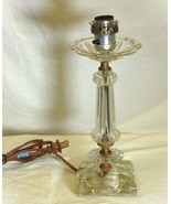 Ornate Table Lamp Light Clear Glass Base Vintage - £23.29 GBP