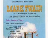 Mark Twain Motor Vessel Tour Brochure New Orleans Louisiana 1960&#39;s - $17.82
