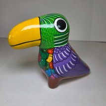 Colorful Mexican Talavera Pottery Toucan Bird Figurine 6.75&quot; Folk Art Decor - $24.99