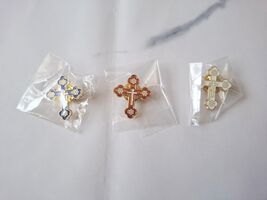 Small Christian Pin Badge Metal Cross - $21.00