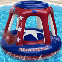 Larger Floating Basketball Hoop Set with Pool Basketball, Needle, Pump, Patches - £37.86 GBP