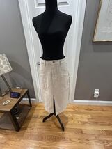 HABITUAL Cream Beige Lurex Denim Midi Skirt with Front Slit - $34.65