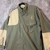 Bob &amp; Allen Safari Shirt Mens Large Green Shooting Button Up Hunting Out... - $19.83