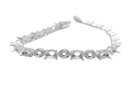 Designer Silver 4x6 mm Oval Bracelet Blanks Bridal Oval Tennis Bracelet Mounting - £36.73 GBP+