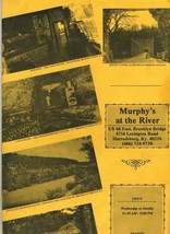 Murphy&#39;s at the River Restaurant Menu Brooklyn Bridge Harrodsburg Kentucky 1986 - £14.26 GBP