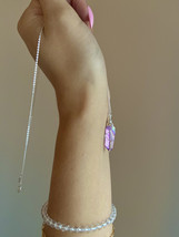 Purple Aura Quartz Crystal Necklace Violet Aura / Crown Chakra Activation / Rais - £20.00 GBP
