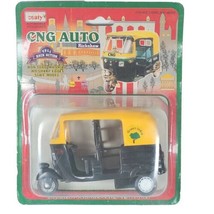 Centy Toys CNG Auto Rickshaw Taxi Toy New 3 Wheeled Vehicle Pull Back Ac... - $16.82