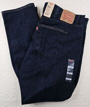 Levis 502 Taper Mens Jeans Blue Dark Wash Denim 99% Cotton 42x32 - $39.59