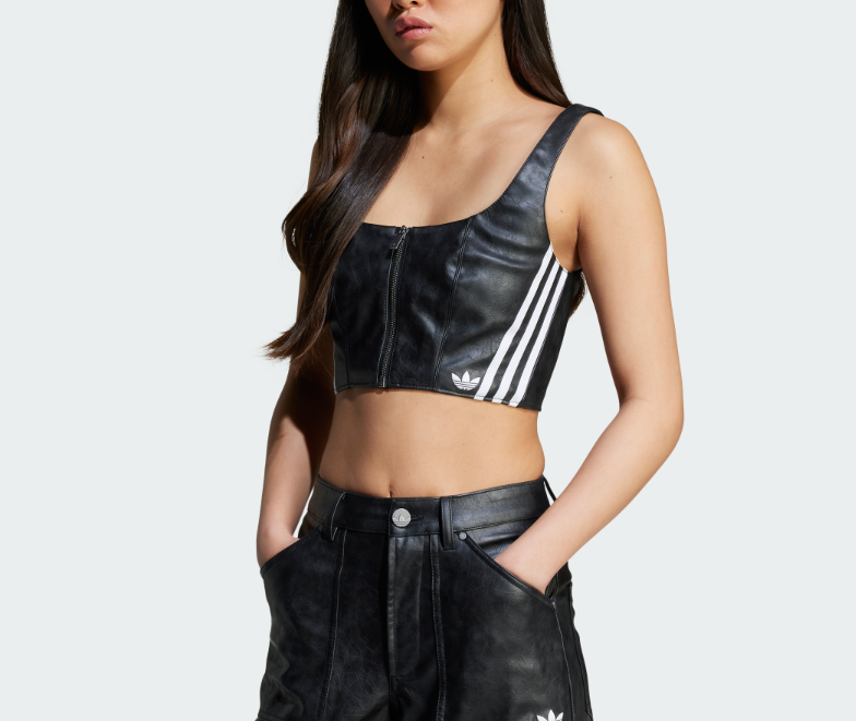 adidas Originals Adilenium Season3 Vintage Faux Leather Women Top AsiaFi... - $92.91