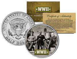 World War II TEHRAN CONFERENCE JFK  Kennedy Half Dollar U.S. Coin - £6.69 GBP