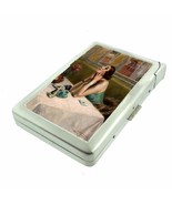 Vintage Smoking Woman 5 Classic Cigarette Case w/Built in Lighter Metal ... - $27.01 CAD