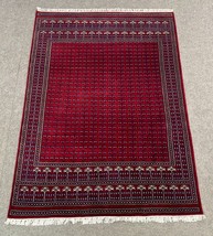 Fine Handmade 4x6 ft Red Oriental Carpet Area Rug - £440.26 GBP