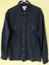 Carhartt Mens XL Solid Black  Flannel Shirt Button Up Workwear - $28.62