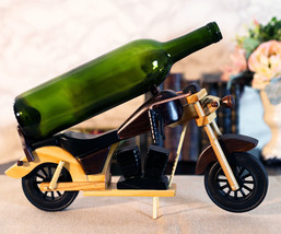 Hand Made Wood Retro Style Flathead Chopper Motorcycle Bike Wine Holder Figurine - £44.24 GBP