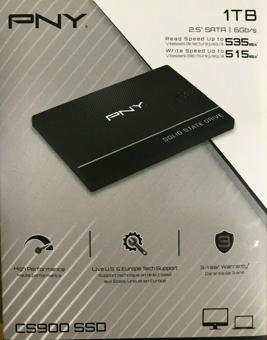 PNY Technologies - SSD7CS900 -1TB-RB - CS900 1TB 2.5" SATA III Internal SSD - $109.95