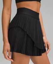RARE Lululemon Tiered Pleats HR High-Rise Tennis Skirt Skort Black Size 2 NWT - £117.31 GBP