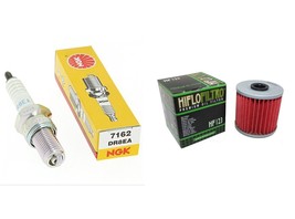 Oil Filter &amp; NGK Spark Plug Tune Up Kit For 2001-2003 Kawasaki KEF Lakot... - £7.02 GBP