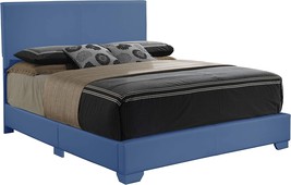 Glory Furniture Aaron Upholstered Bed, Full, Blue - £170.52 GBP