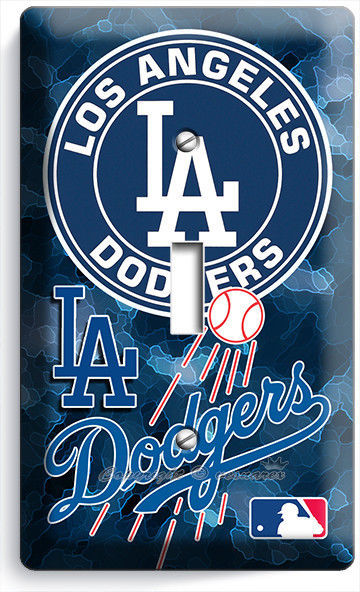 LA LOS ANGELES DODGERS BASEBALL TEAM 1 GANG LIGHT SWITCH PLATE BOY BEDROOM DECOR