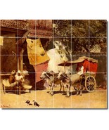 Edwin Weeks Village Painting Ceramic Tile Mural BTZ09564 - $410.31 CAD+