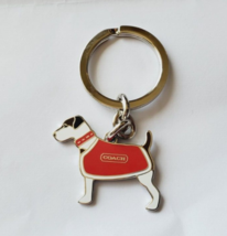 Coach Keychain Cute Puppy Dog Wearing Clothes Silver Tone New - £28.04 GBP