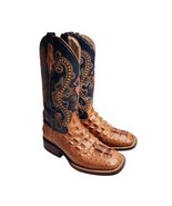 Ferrini Cognac Navy Caiman Hornback Crocodile Print Boots Women&#39;s Size 6 - $201.32 CAD