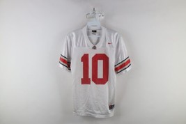 Vtg Nike Boys Medium Spell Out Ohio State University Football Jersey White #10 - £31.87 GBP