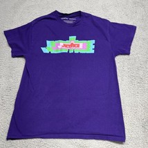 JUSTIN BIEBER Plus Size XXL Purple Shirt Justice Tour Cotton Blend - £15.91 GBP