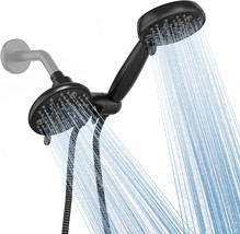 ESNBIA Shower Heads wih Handheld Spray Combo -High Pressure 48, Matte Black - £24.22 GBP