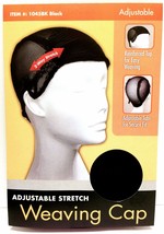 TIFFANY ADJUSTABLE STRETCH WEAVING CAP WIG CAP BLACK #1045BK THE CHALLENGER - $2.99