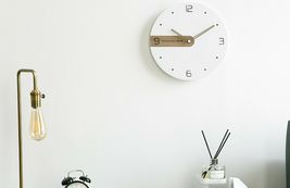 Moro Design Real Wood Nine Wall Clock non Ticking Silent Modern Clock (Simple) image 5