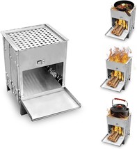 Collapsible Camping Stove, Stainless Steel 304# Grill, Small Woodstove For - $37.99