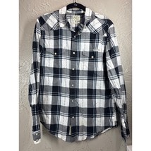 Lucky Brand Pearl Snap Shirt Men&#39;s Western Cowboy Black Plaid Rodeo Size... - $372.25 MXN